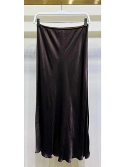 Dream On Silk Skirt Chocolate Brown
