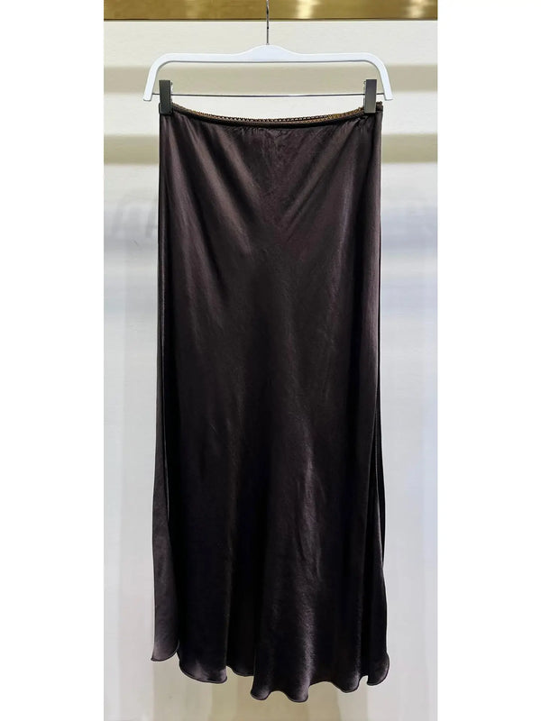 Dream On Silk Skirt Chocolate Brown