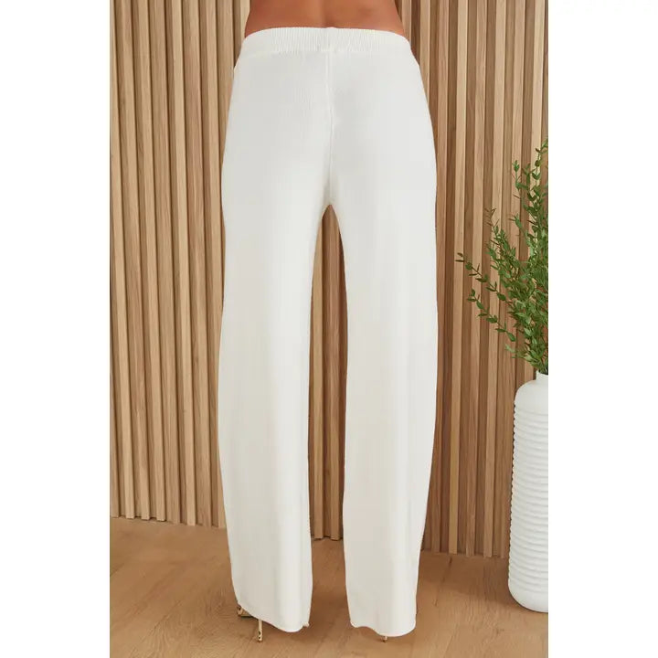 Viscose Knit Flared Pant Ivory