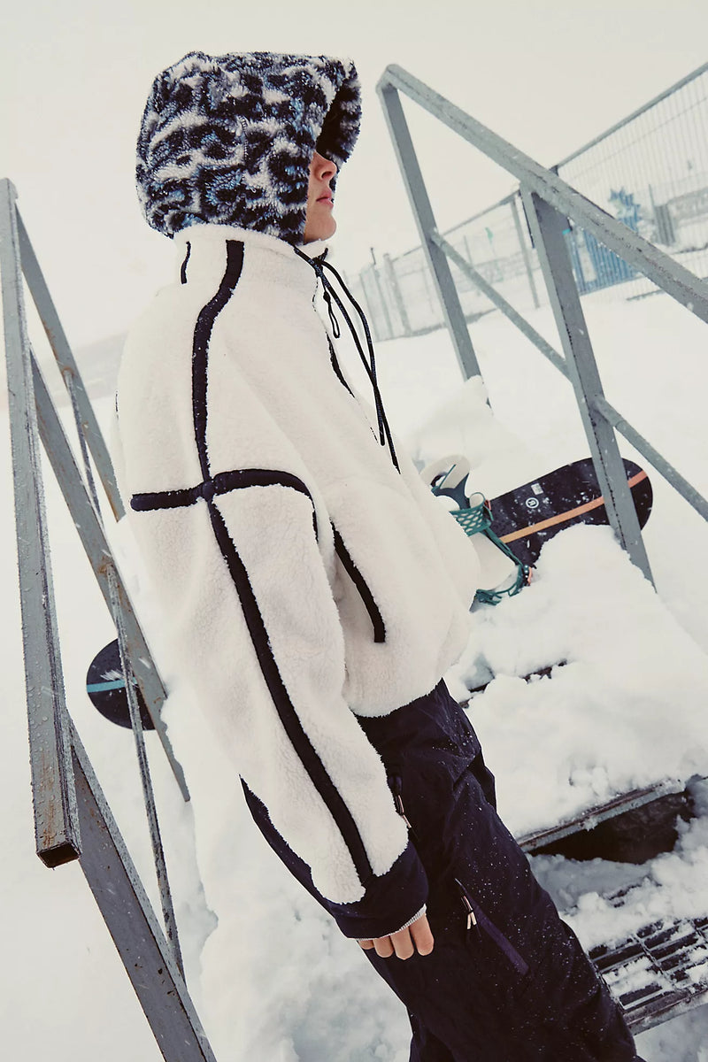 Mountain High Half Zip Fleece White Combo
