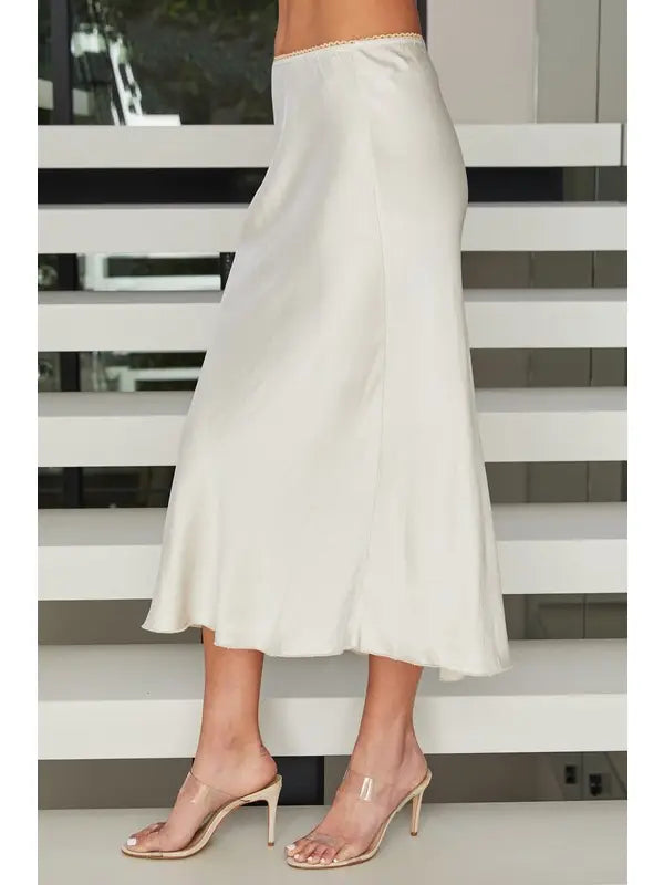 Dream On Silk Skirt Butter