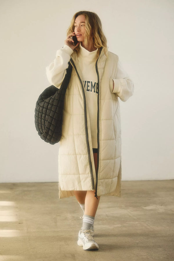 On The Move Packable Puffer Vest Muted Beige