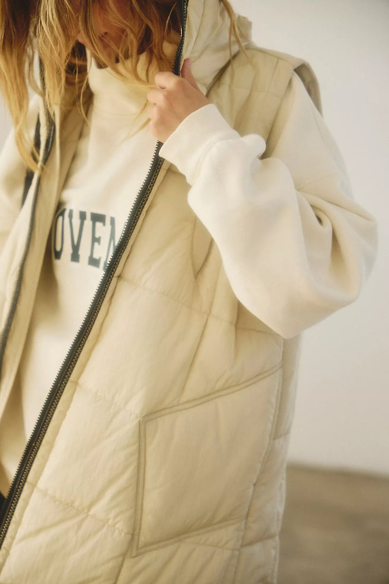 On The Move Packable Puffer Vest Muted Beige