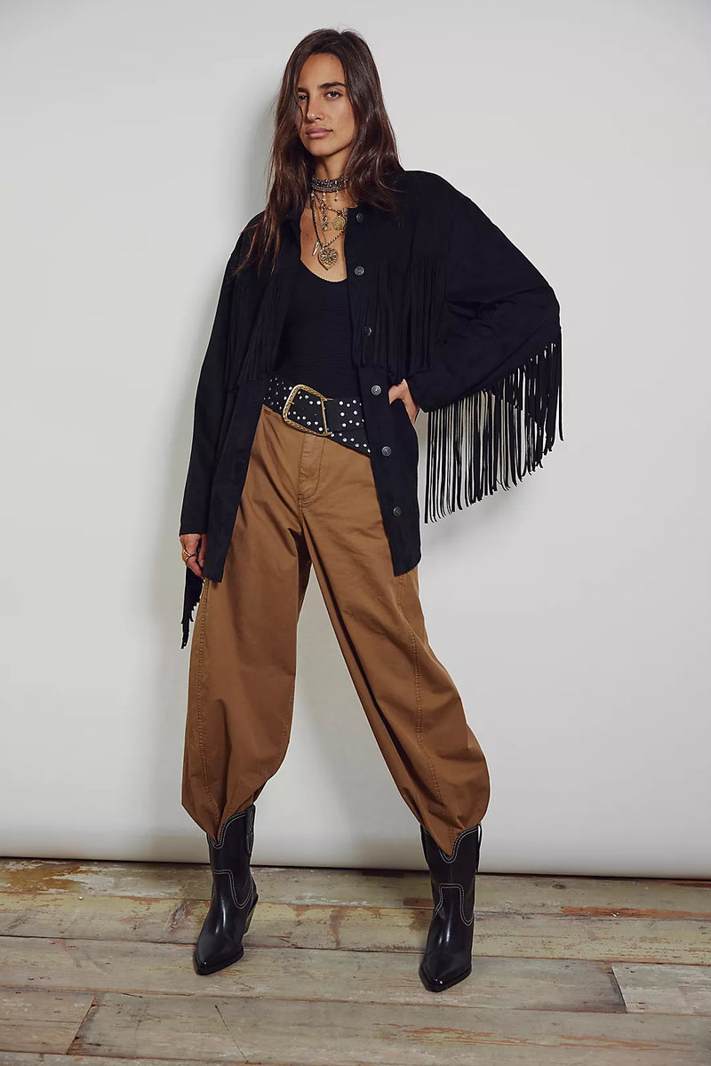 Fringe Out Vegan Suede Jacket Black