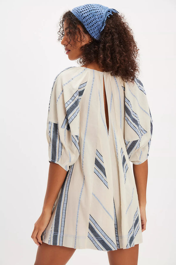 Bop Around Romper Seaside Stripe Ivory Combo