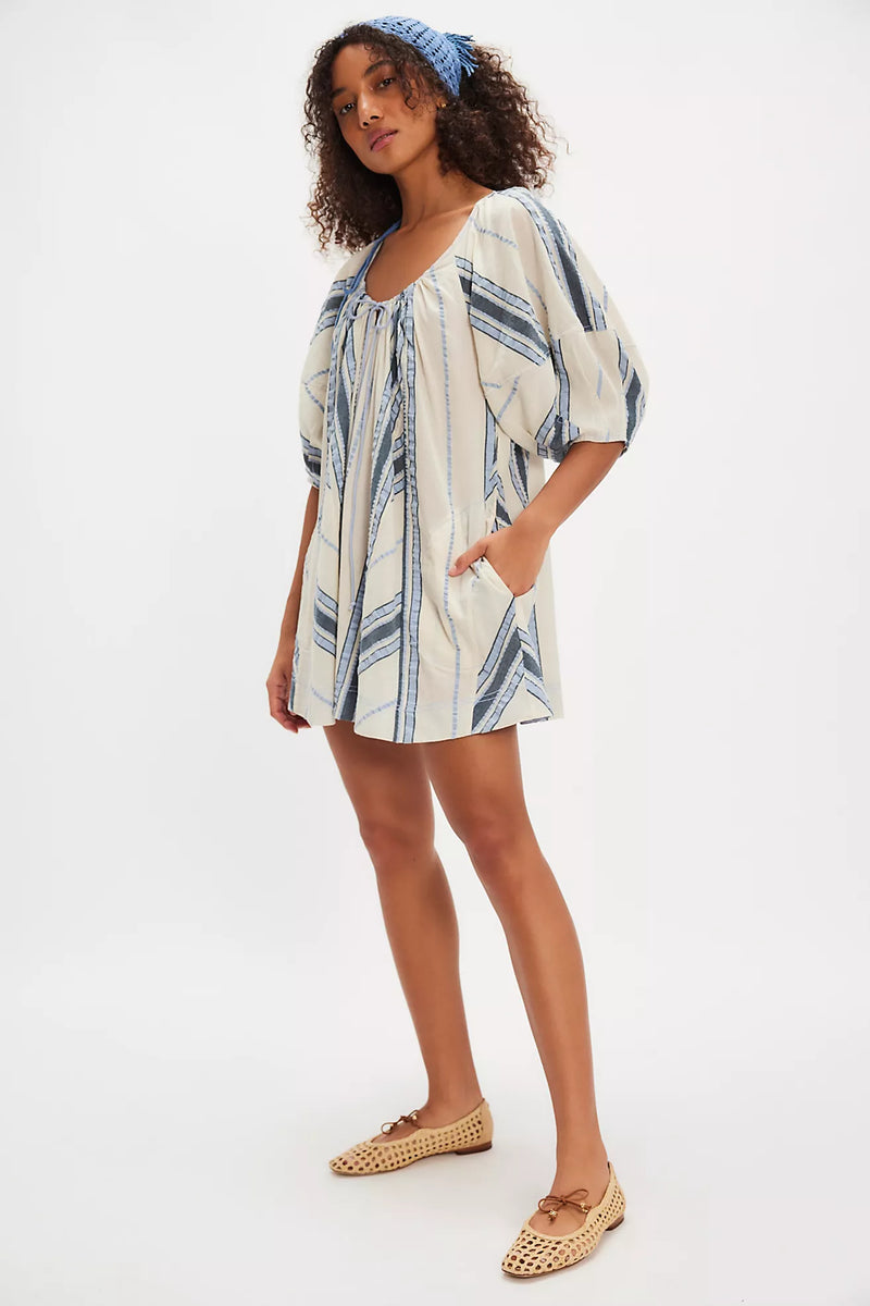 Bop Around Romper Seaside Stripe Ivory Combo