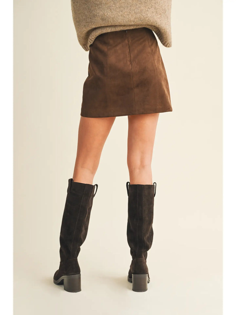 Saddle Suede Mini Skirt