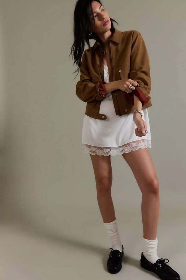 We The Free Blair Vegan Suede Jacket Caramel Cafe