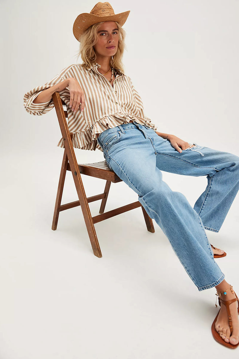 We The Free Bailey Stripe Shirt Neutral Combo