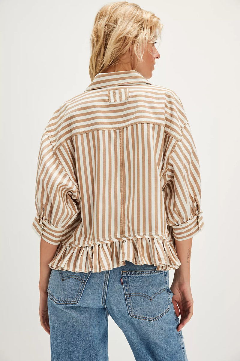 We The Free Bailey Stripe Shirt Neutral Combo