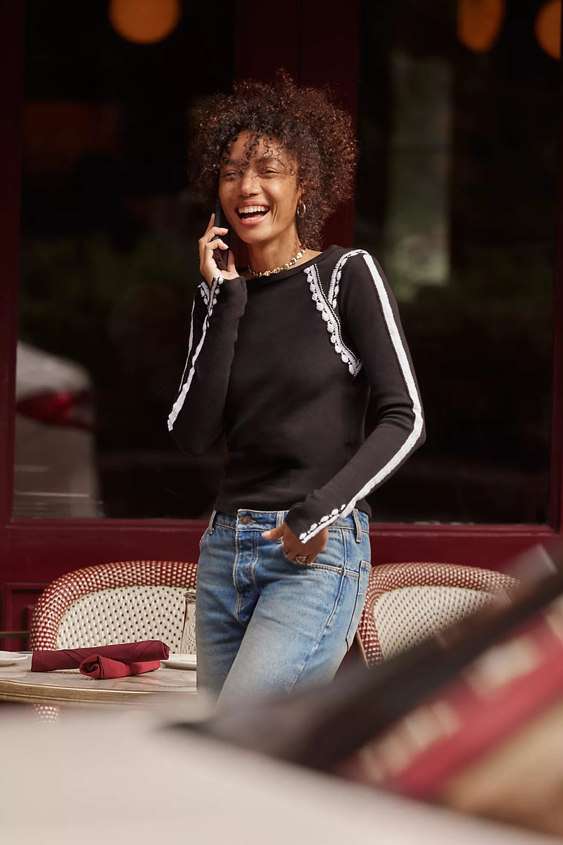 Lost Love Long-Sleeve Top Black Combo