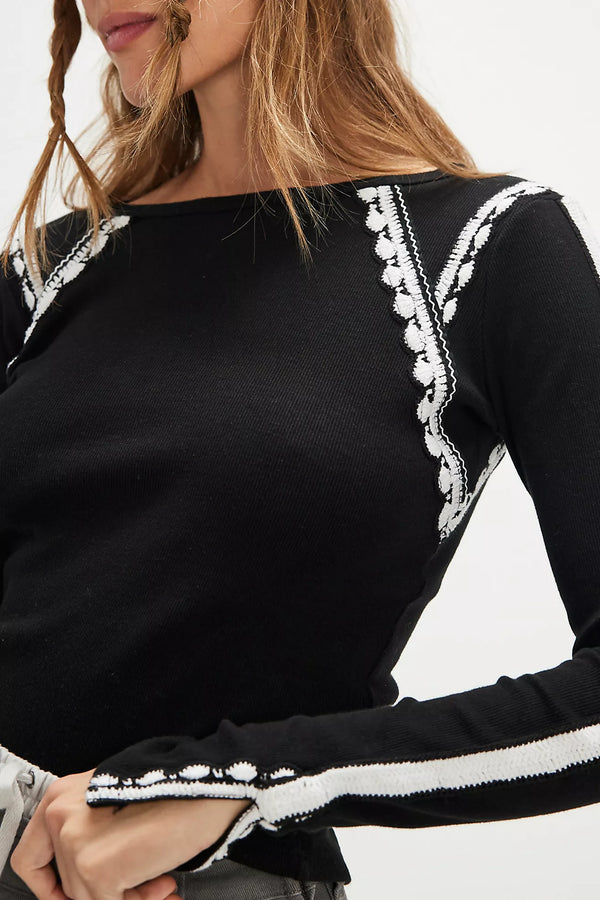 Lost Love Long-Sleeve Top Black Combo
