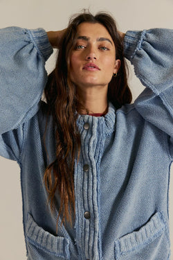 We The Free Cute In This Cardi Dusty Blue