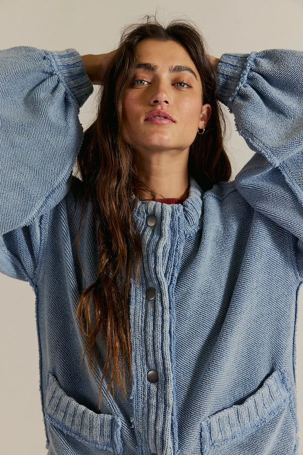 We The Free Cute In This Cardi Dusty Blue