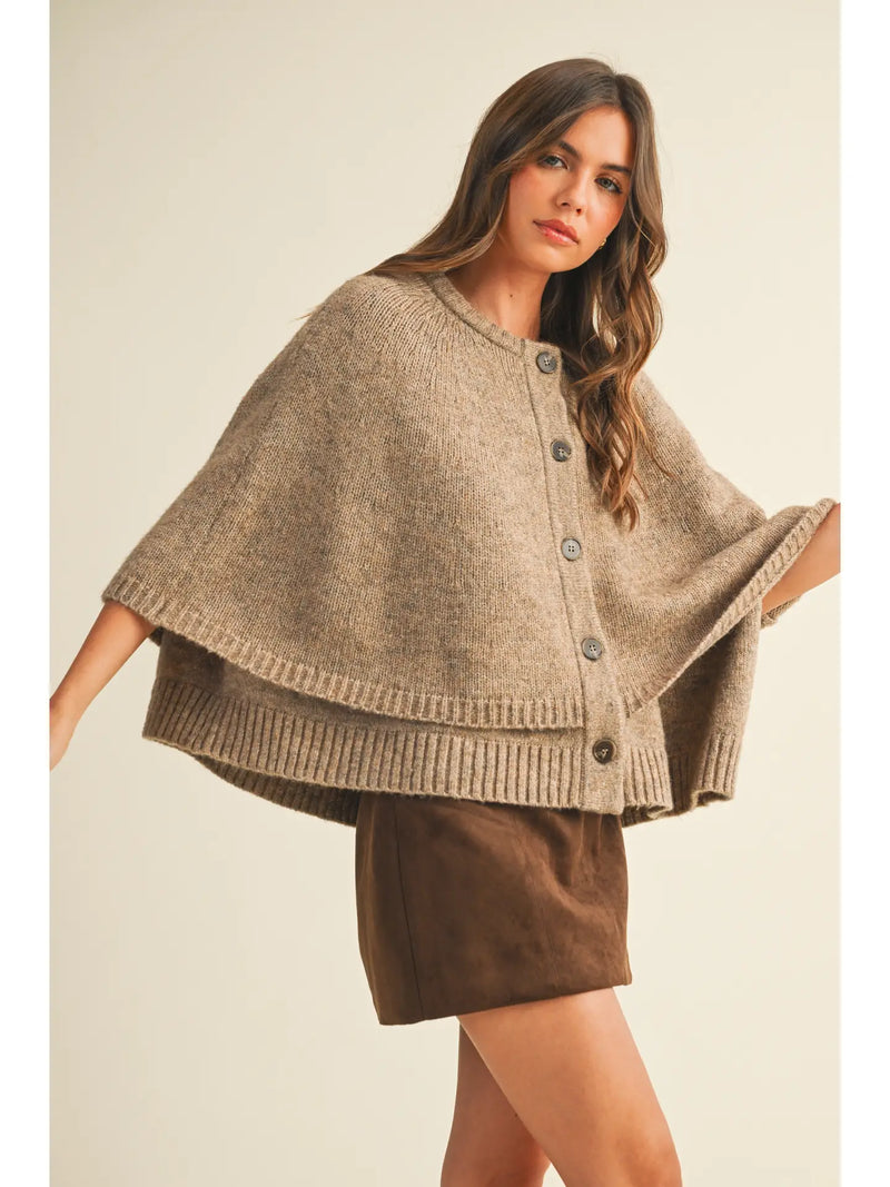 Hearthstone Knit Cape Taupe