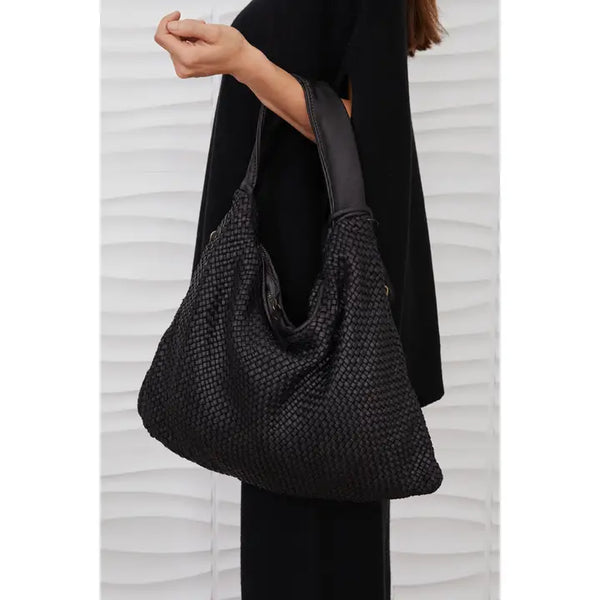 Intrecciato Shoulder Bag Black