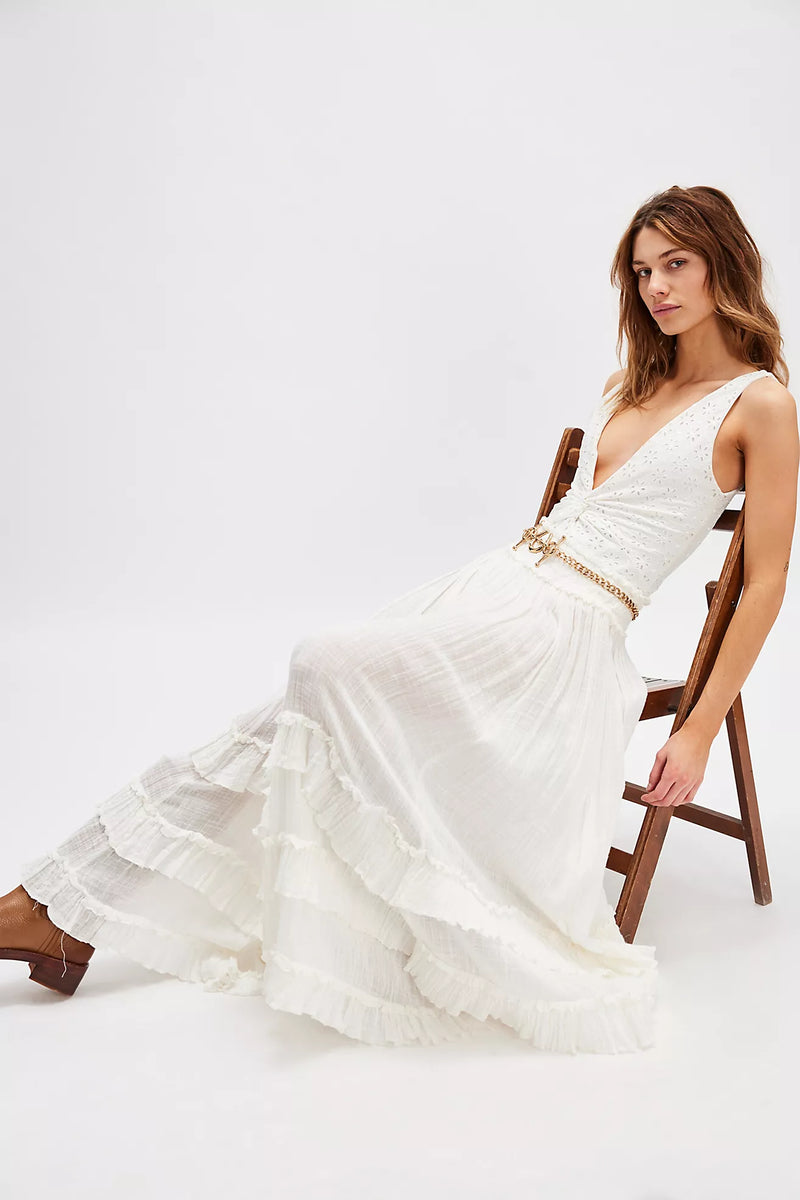 Brynn Maxi Skirt White