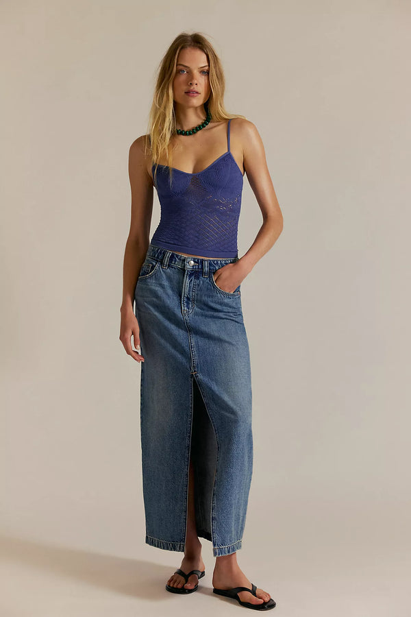 Nothing Better Denim Maxi Skirt Little Things