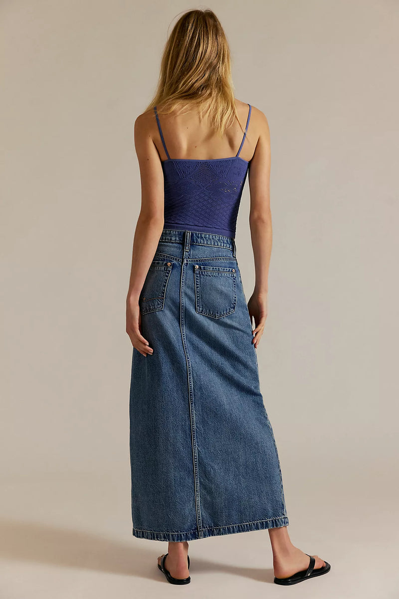 Nothing Better Denim Maxi Skirt Little Things