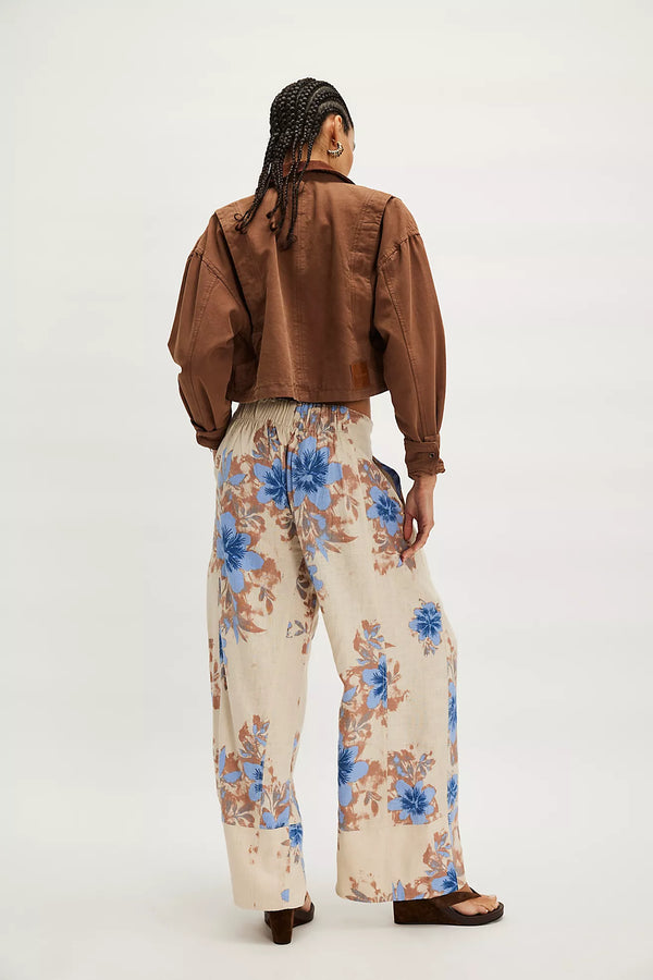 Days End Pull On Pants Ivory Floral Combo