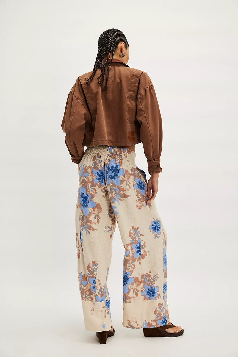 Days End Pull On Pants Ivory Floral Combo