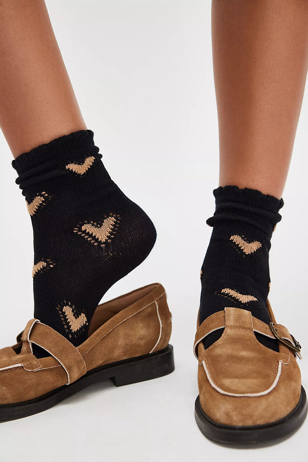 Cupids Bow Socks Black