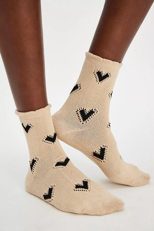 Cupids Bow Socks Brown