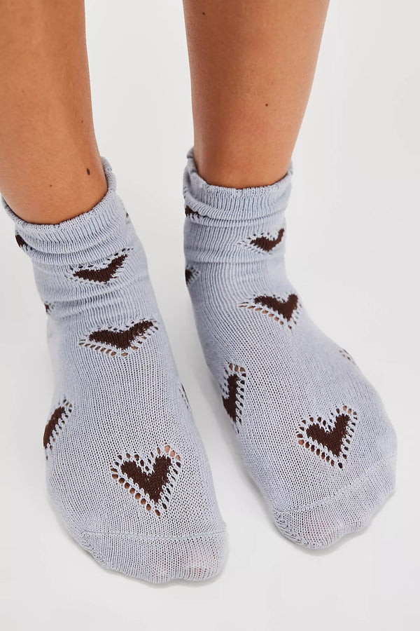 Cupids Bow Socks Blue