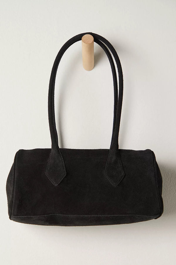 Sierra Suede Shoulder Bag Black
