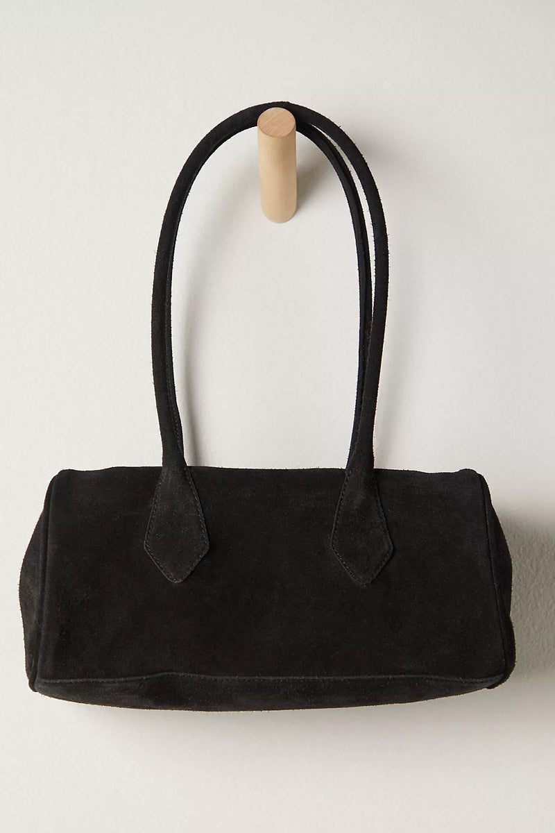 Sierra Suede Shoulder Bag Black
