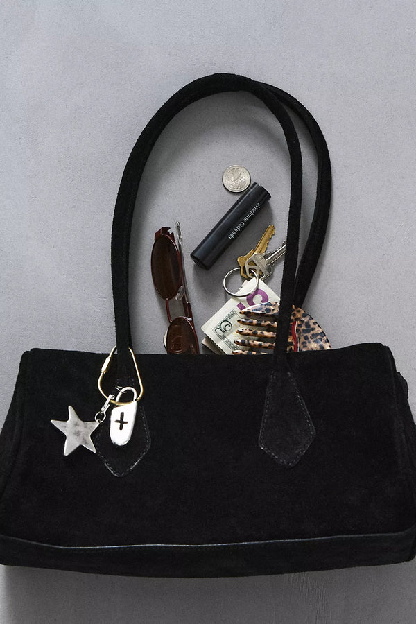 Sierra Suede Shoulder Bag Black