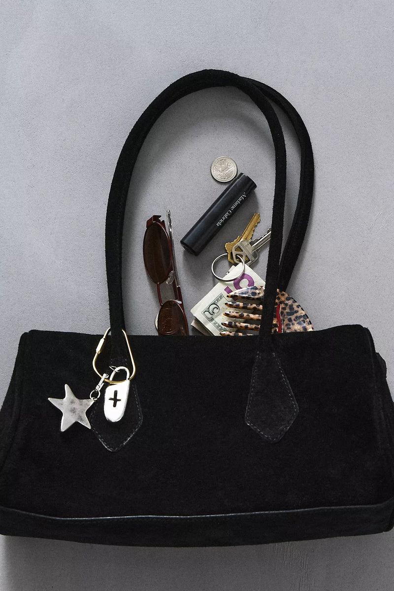 Sierra Suede Shoulder Bag Black