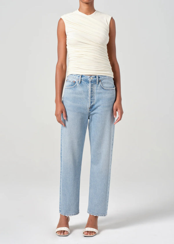 90's Cropped Mid Rise Loose Straight Force