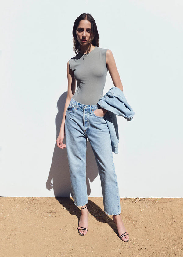90's Cropped Mid Rise Loose Straight Force