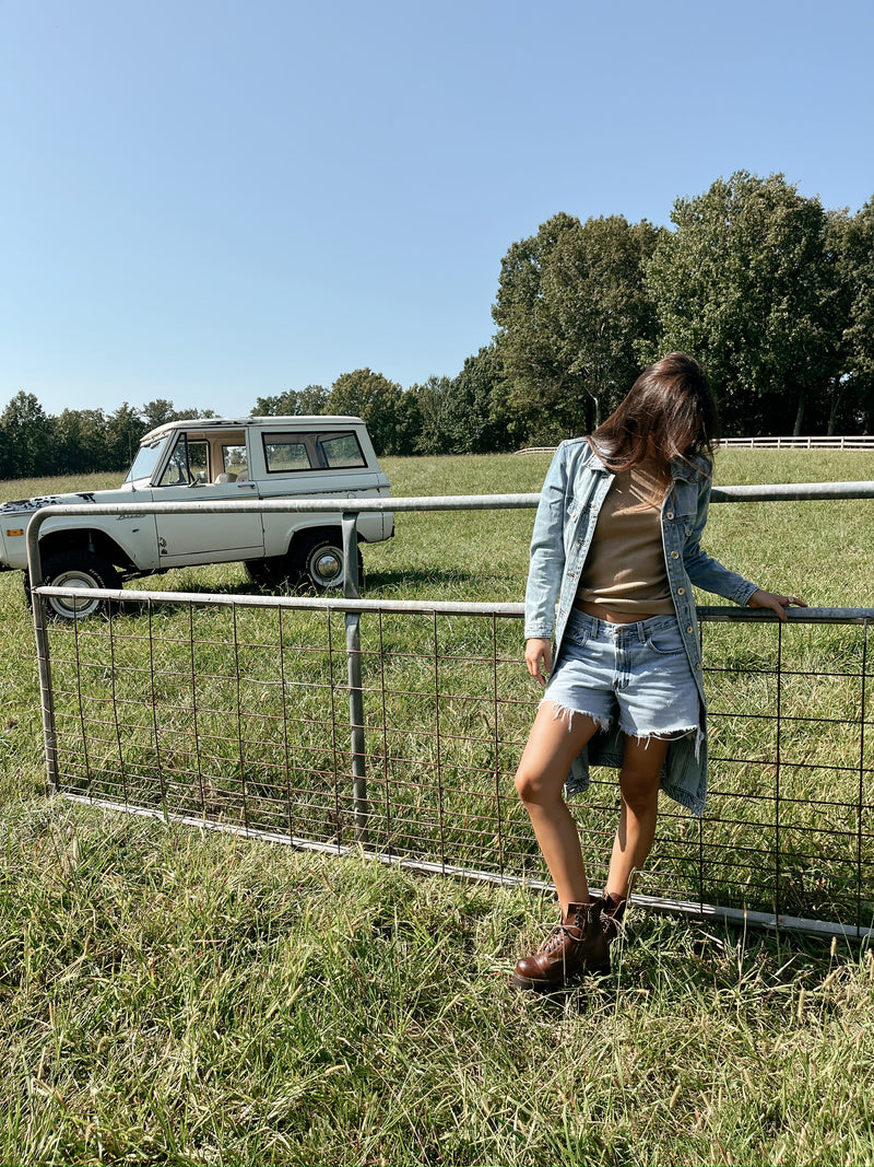 Long Denim Duster Jacket