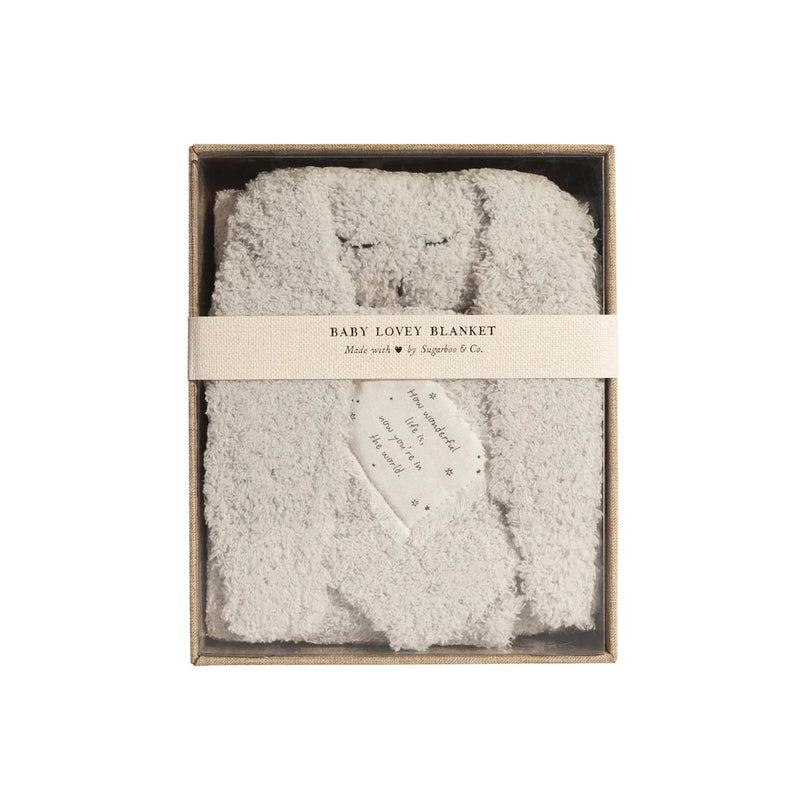 "How wonderful life is" Bunny Baby Lovey Blanket White