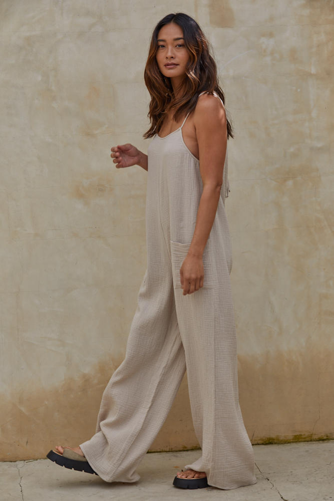 Better Days Jumpsuit Taupe