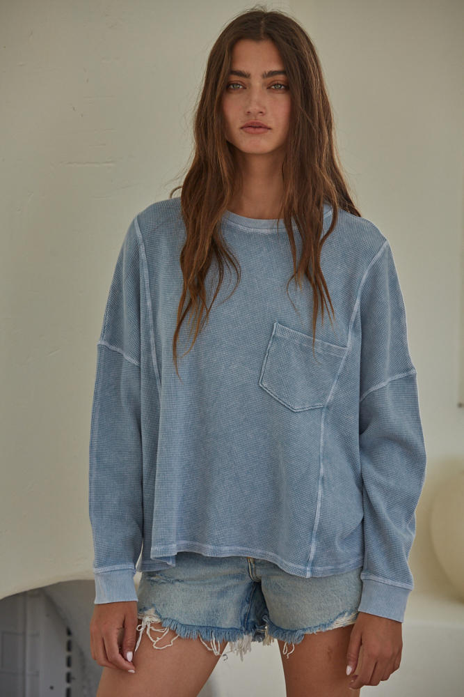 The Madison Pullover Dusty Blue
