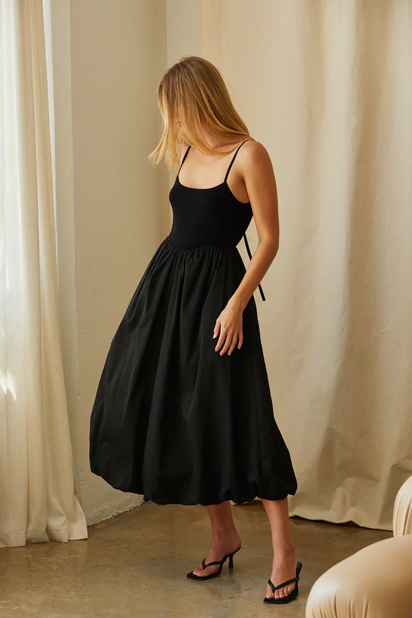bubble skirt midi dress Strapless Polka Dot Bubble Skirt Midi Dress by Mac Duggal
