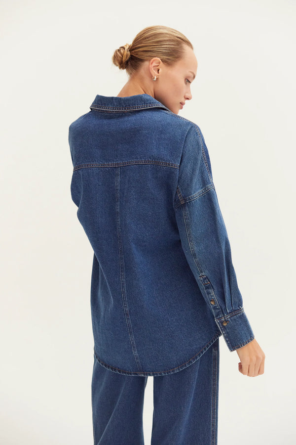 Gianna Denim Button Up Top