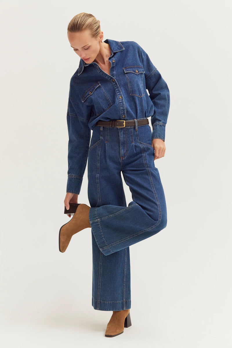 Gianna Denim Button Up Top