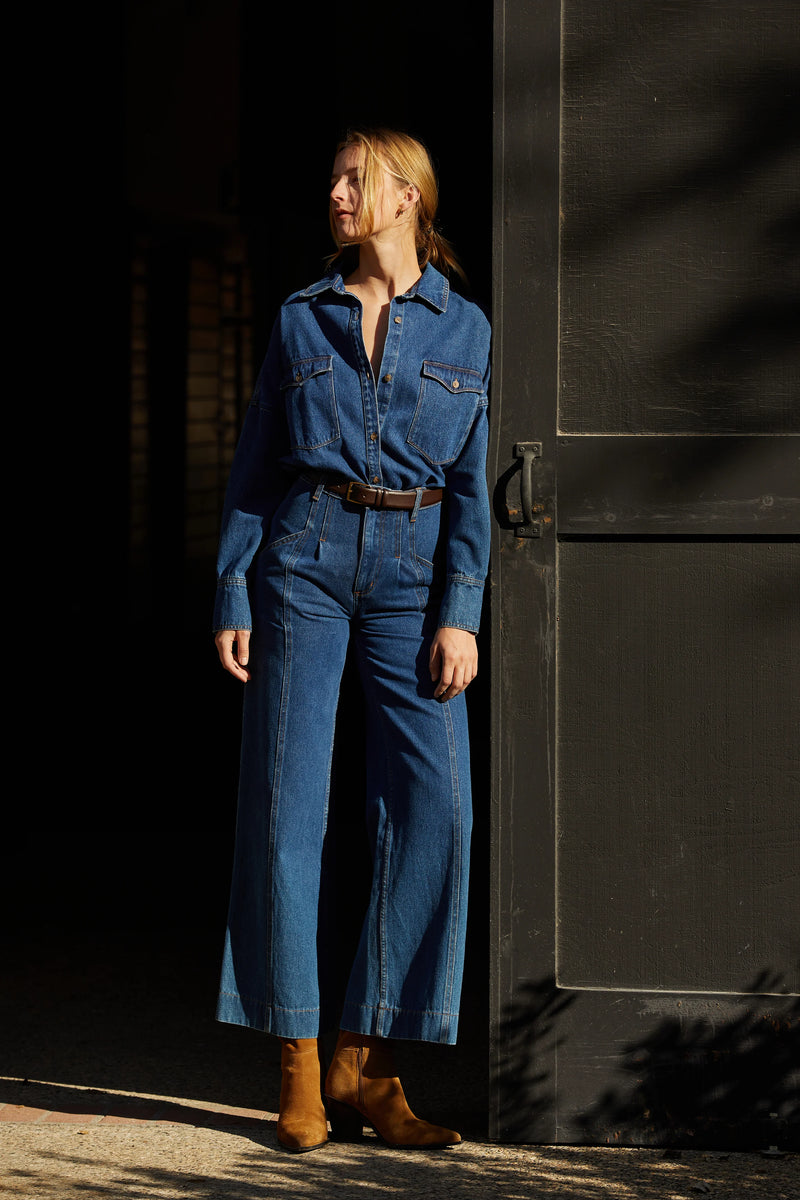 Gianna Denim Button Up Top