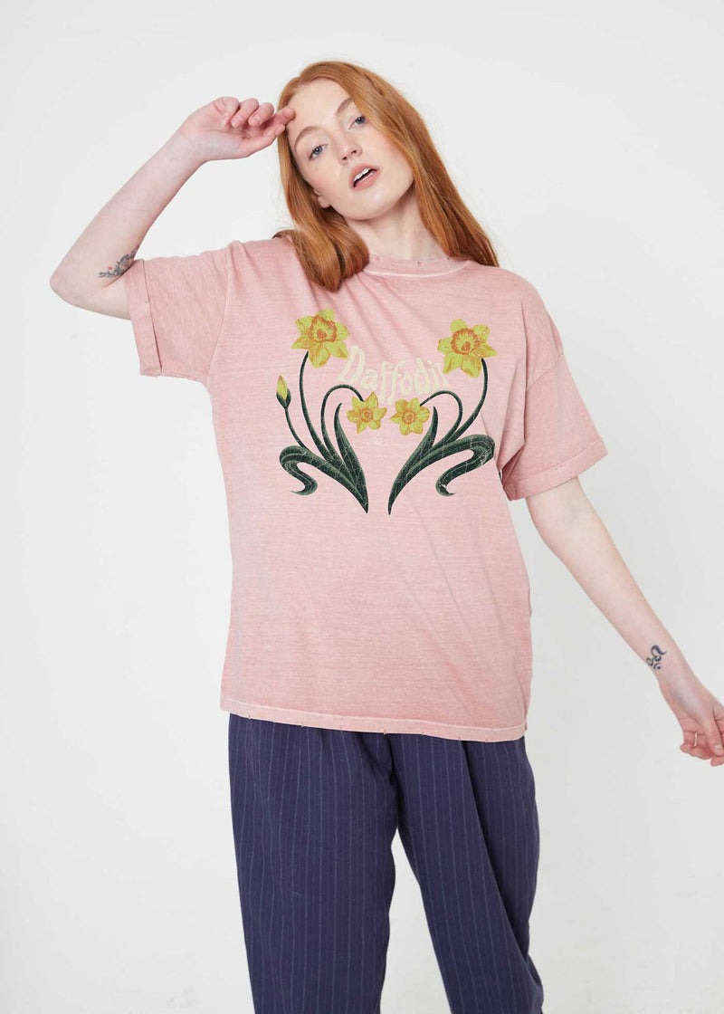 March Daffodil Dusty Pink Boyfriend Tee