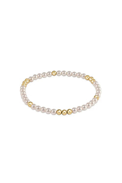 Worthy Pattern 3mm Bead Bracelet Pearl