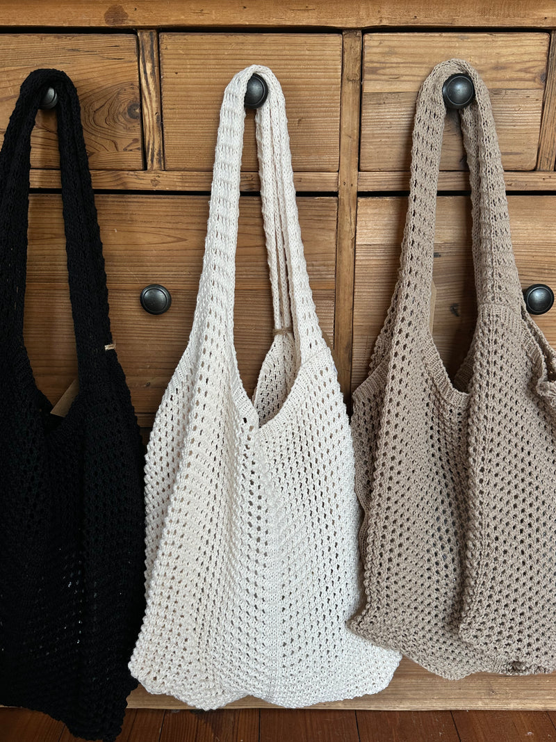 Harvest Knit Woven Bag Mocha