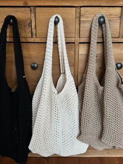 Harvest Knit Woven Bag Cream