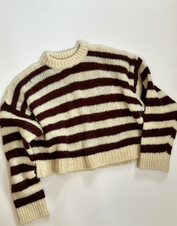 Autumn Lines Sweater Wine/Cream