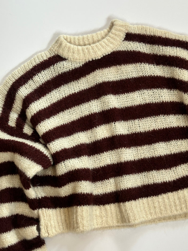 Autumn Lines Sweater Wine/Cream