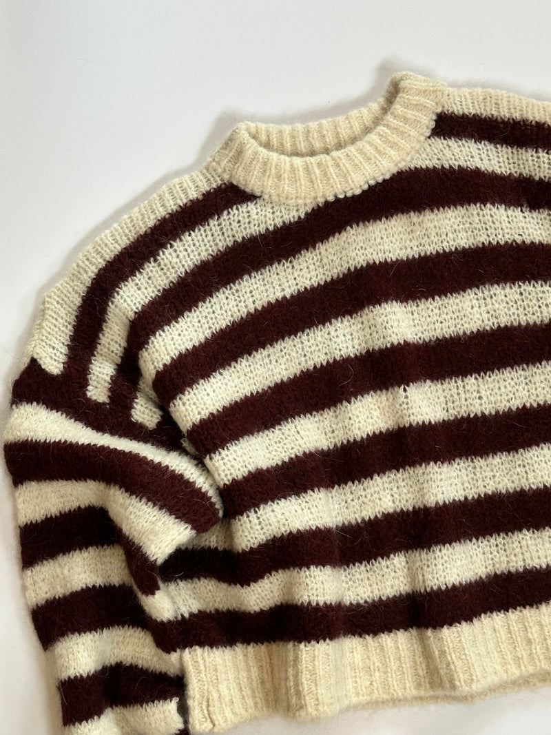 Autumn Lines Sweater Wine/Cream