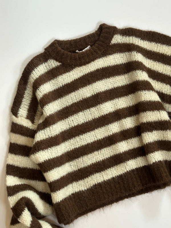 Autumn Lines Sweater Chocolate Brown/Cream